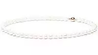 Elegante Perlenkette weiß rund 7.5-8 mm, 45 cm, Verschluss 14K Weiß/Gelbgold, Gaura Pearls, Estland
